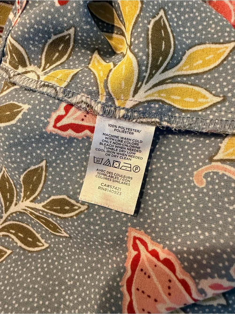 LOFT Blue Floral Puff-Sleeve Blouse